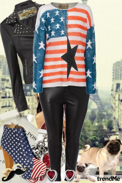 American girl in Paris- Модное сочетание