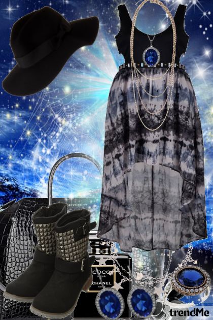 Black - Blue Rock Combination- Fashion set