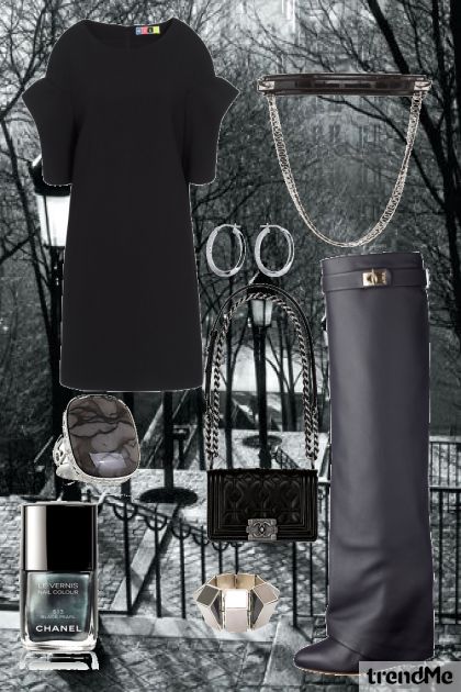Grey and Black- combinação de moda