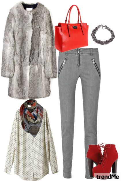 Grey with a touch of red