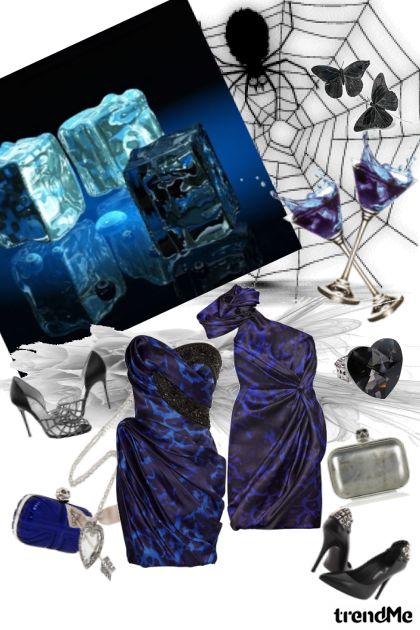 Black × Night blue = 2 butterflies on the web- Combinaciónde moda