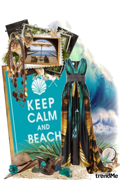 Keep calm and beach on !!- Fashion set