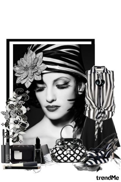 Retro style in Black & White- Combinaciónde moda