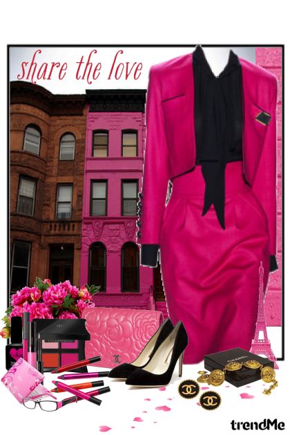 Vivid pink×Black=Year-end Business style- Modna kombinacija