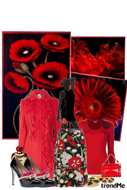 Red flowers dream...- Combinazione di moda