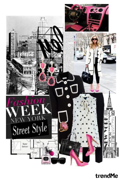 Street Style in Monochrome & Pink- Combinaciónde moda