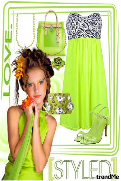Look #12: "Styled with Neon Green"- Modna kombinacija