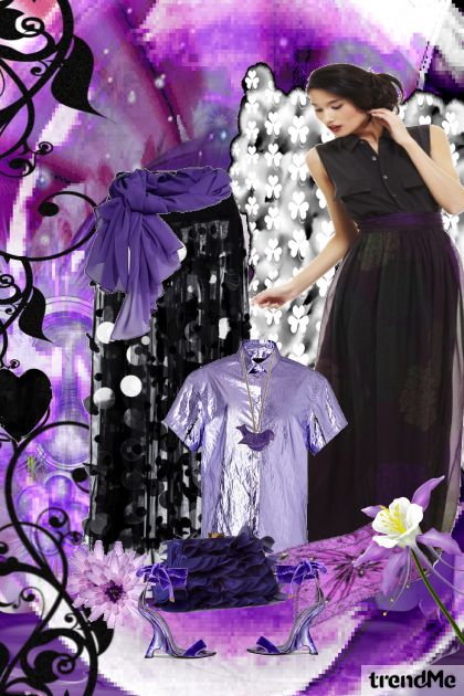 Purple outfit- combinação de moda