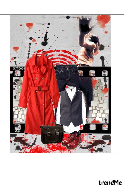 Red fashion outfit- Combinazione di moda