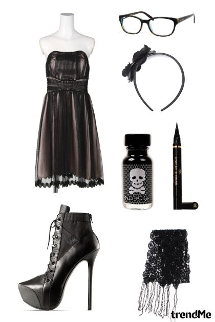 gothc girl- combinação de moda