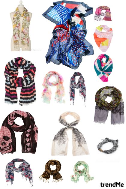 my scarf colection- combinação de moda