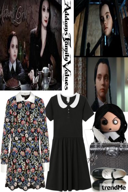 Halloween-Wednesday Addams- combinação de moda