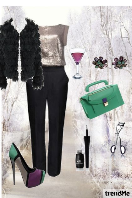 green&purple- Combinazione di moda