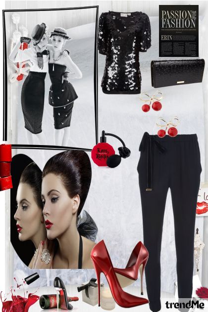 crveno crno- Combinaciónde moda