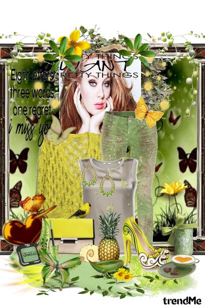 Pretty in Green and Yellow- Fashion set