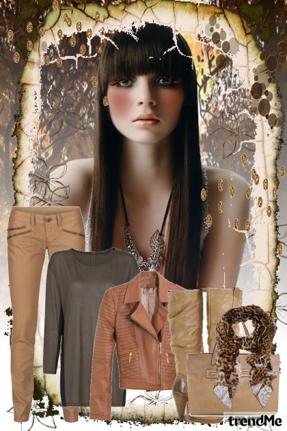 brown for a walk- Combinazione di moda