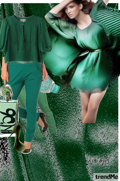 zeleno- Combinaciónde moda