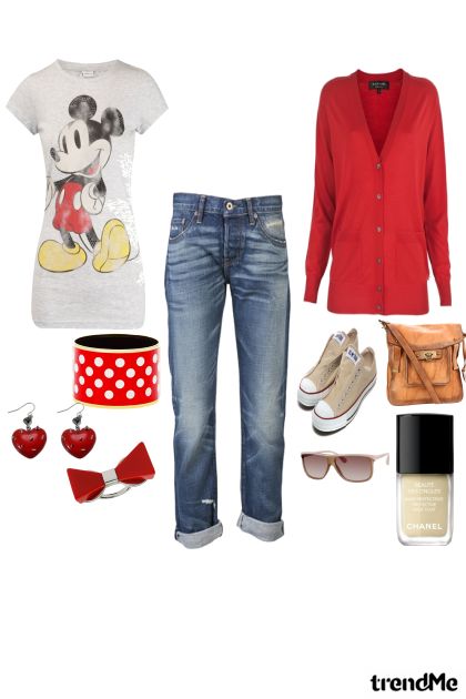 Disneyland- Beige and Red- Fashion set