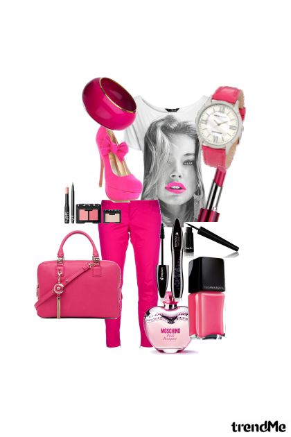 Roza, roza, roza- combinação de moda