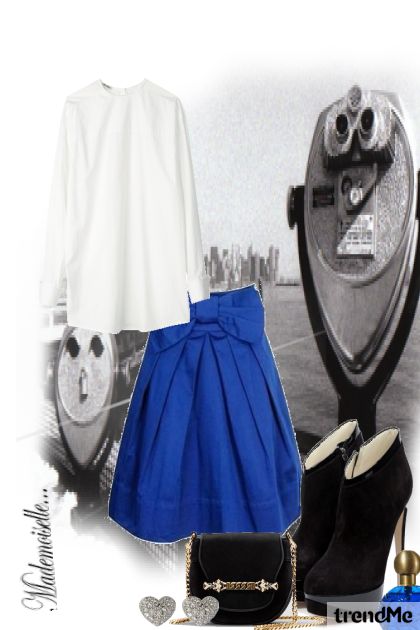 blue skirt :P- Modna kombinacija