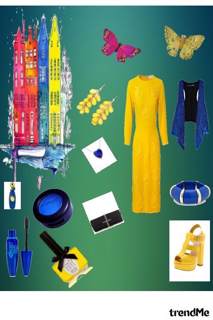 Zuto,plavo- Combinazione di moda