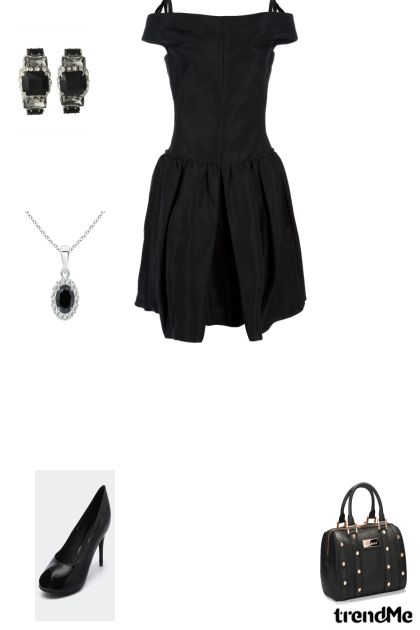 black dress party- Модное сочетание