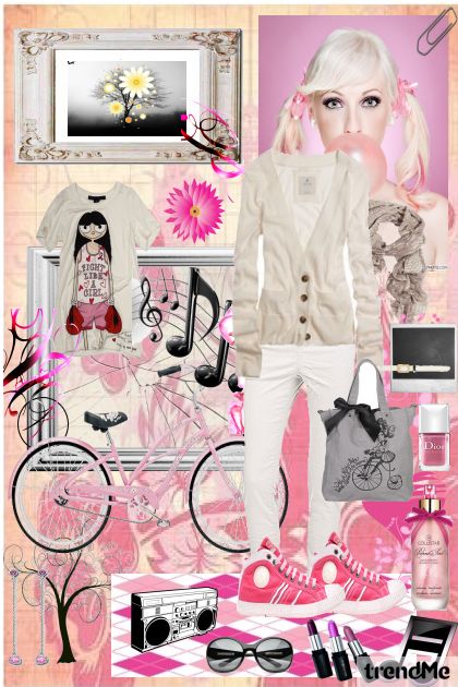 Pinky  bike- Fashion set