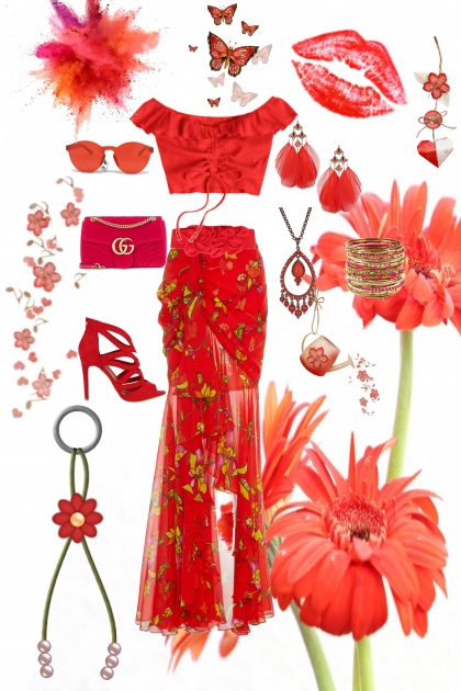 Pretty in Red- Combinazione di moda