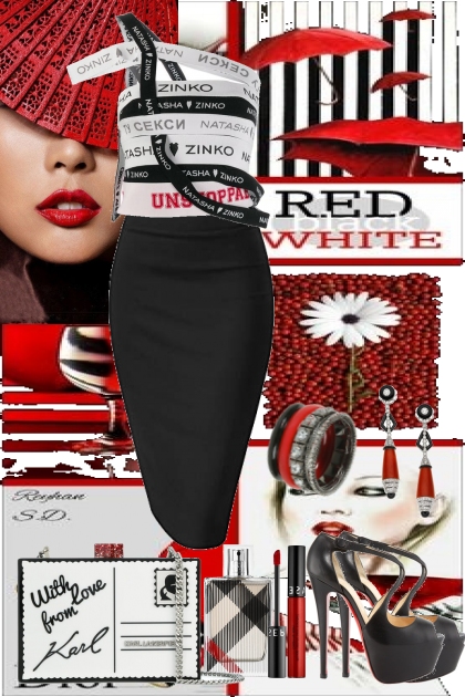 Red, Black & White- Fashion set