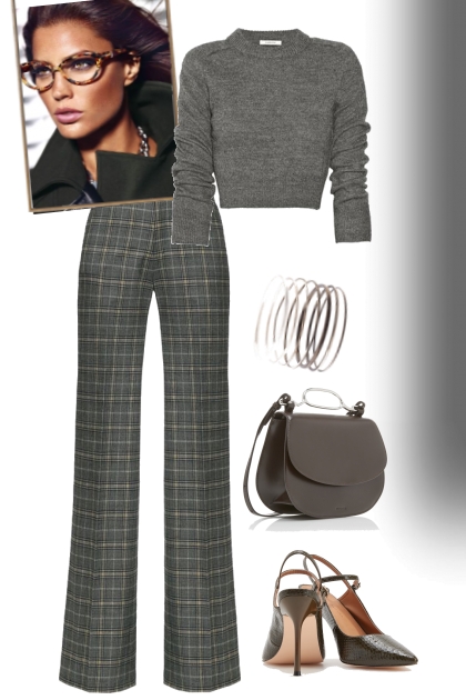 CASUAL GREY PLAID- Combinaciónde moda