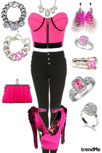 Pink bling- Modekombination