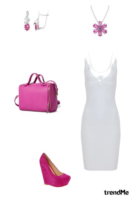Bijelo - roza kombinacija- combinação de moda