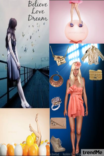 Pink dream in blue spotlight- combinação de moda