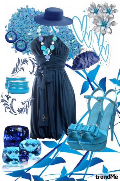 blue blue blue- Combinazione di moda