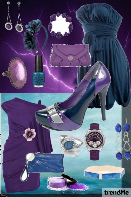blue & purple- Modna kombinacija