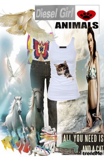 Diesel girl love animals- Fashion set
