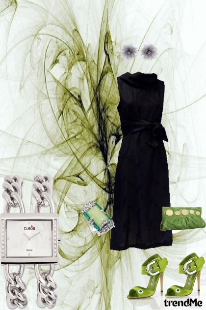 Black Green Glamour- combinação de moda