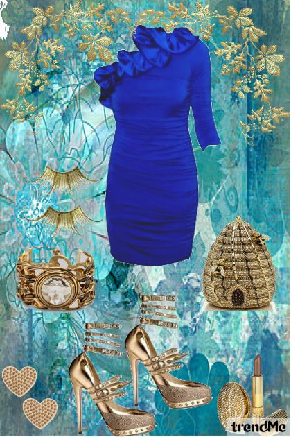 blue:dress- Modna kombinacija