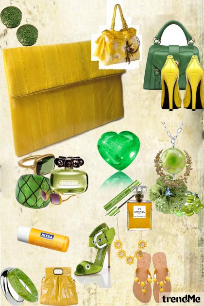 žuto  zeleno    sunce- Fashion set