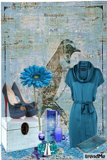 blue flower- Combinazione di moda