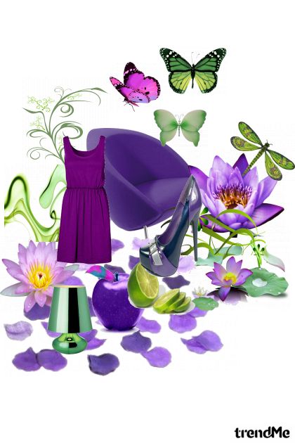 only green and purple- Fashion set