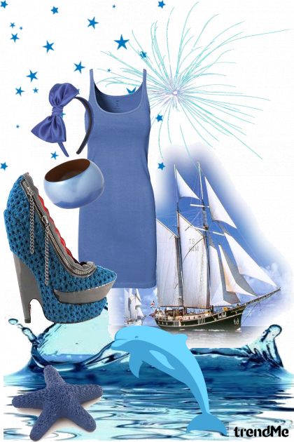 blue sea- Combinazione di moda