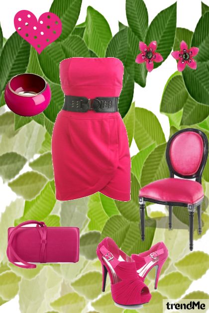 zeleno-roza- combinação de moda