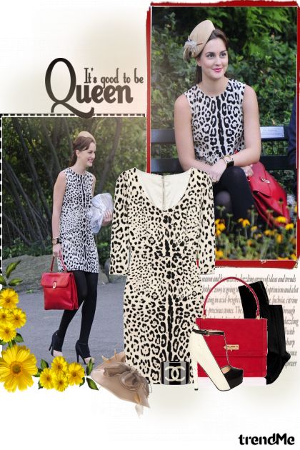 Queen B in leopard dress