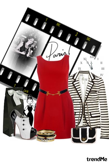 Crvena haljina- Combinaciónde moda