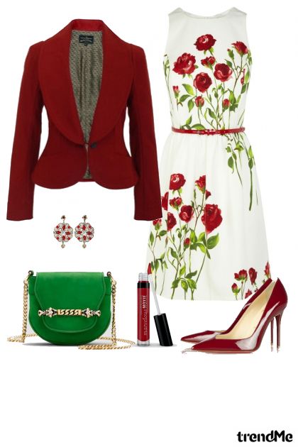 red flower- Combinaciónde moda