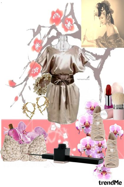 cherry and orchid, sweetness and passion- Fashion set