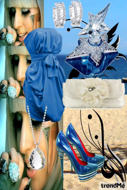 Blue Lady- Combinazione di moda