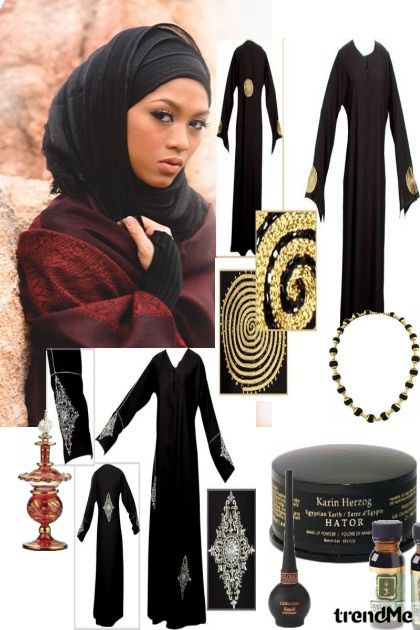 black-modern egyptian- Modna kombinacija