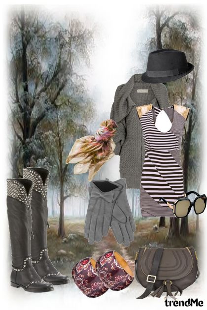 Gray for gray winter- combinação de moda